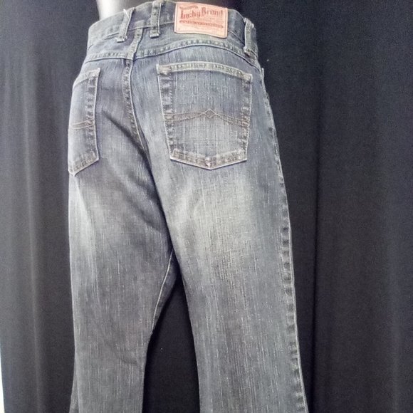 Lucky Brand Dungaree Distressed Blue Jeans Boys s 28 - Picture 8 of 13